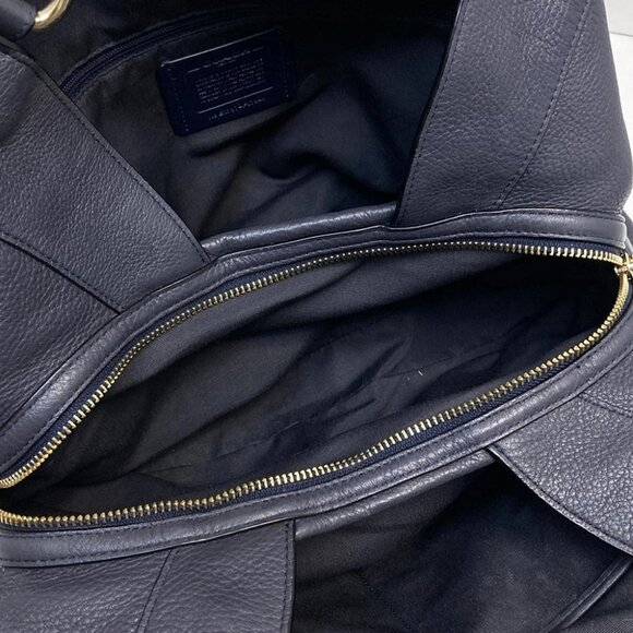 COACH Pebbled Leather Lexi Shoulder Navy Leather - Shoulder Bag - Picture 8 of 9